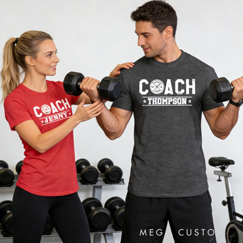 Personalized Weightlifting Couple Classic T-Shirt with Name Weightlifting Gift Bodybuilding Powerlifting for Gym Lover