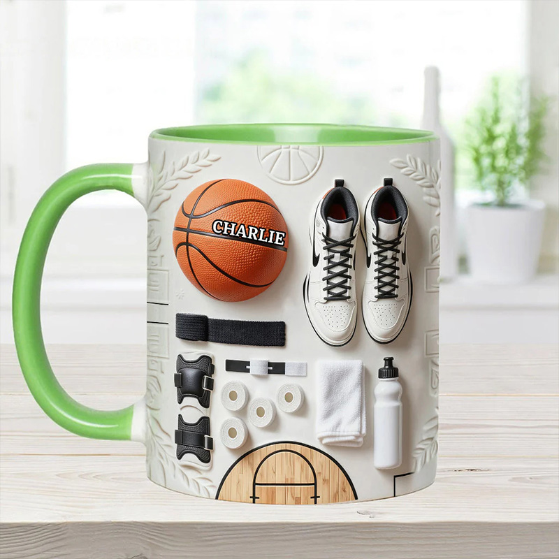 [Copy]Personalized Basketball Mug with Custom Name and Bold Player Silhouette Design Perfect Gift for Basketball Fans