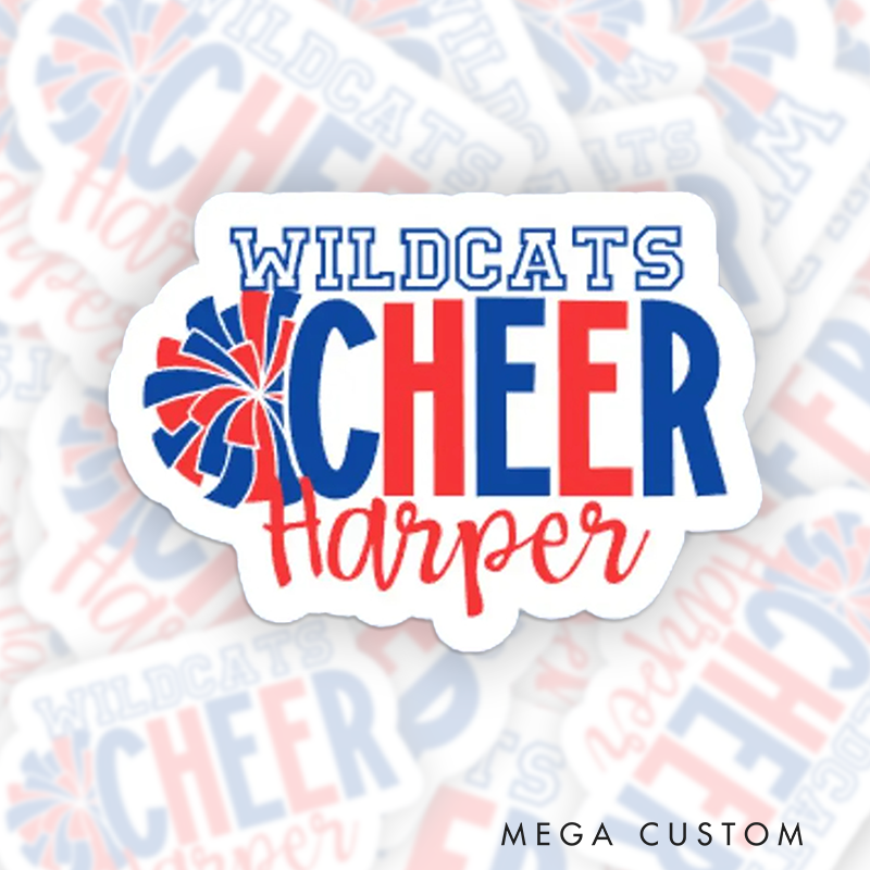Personalized Sport Cheer Team Spirit Sticker – Customize with Your Team Name and Player Name