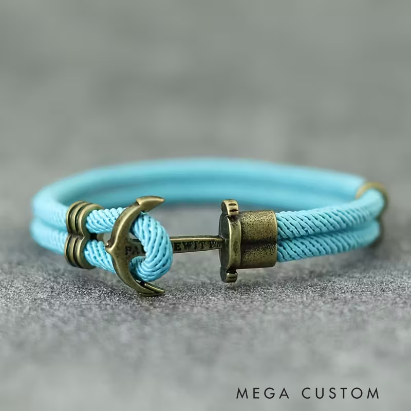 Personalized Bronze Pirate Bracelet Punk Fabric-Wrapped Men’s Gifts Father’s Day Valentine’s Day Groomsmen Bracelets