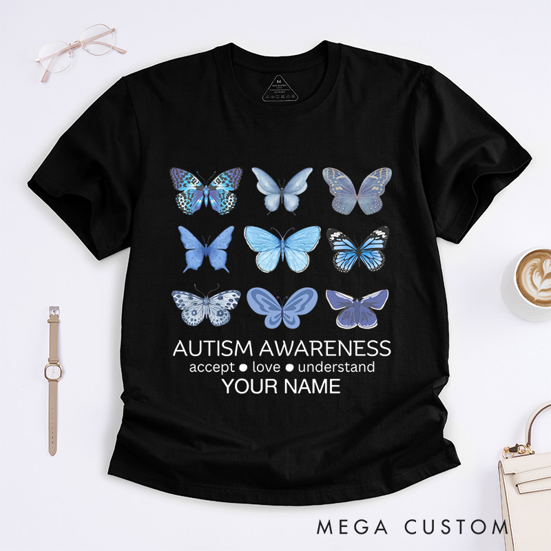 Personalized Autism Awareness T-Shirt Neurodiversity Gift Mental Health Gift