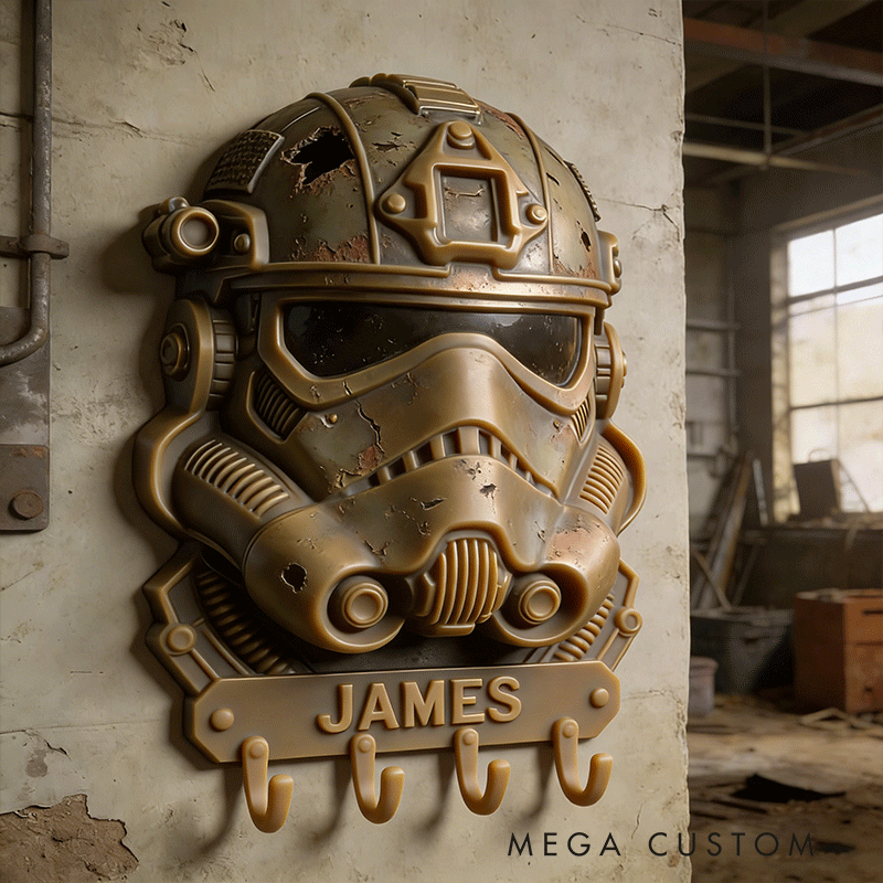Personalized Mechanical Helmet Wall Hooks Custom Name Key Holders Unique and Funny Gifts