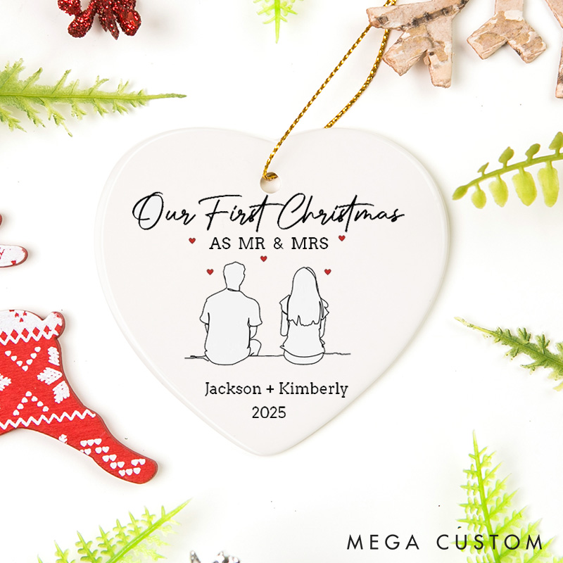 Personalized Our First Christmas Ornament as Mr and Mrs For Couple Christmas Gift For Couple 