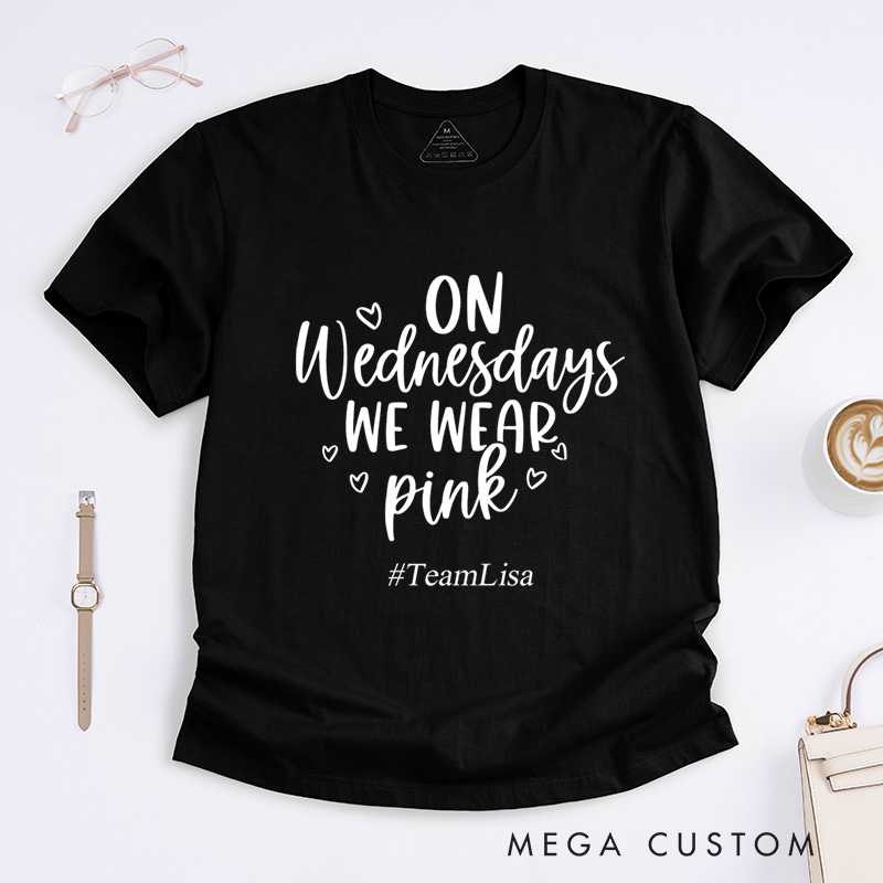 Personalized On Wednesdays We Wear Pink Breast Cancer Awareness And Support T-Shirt  