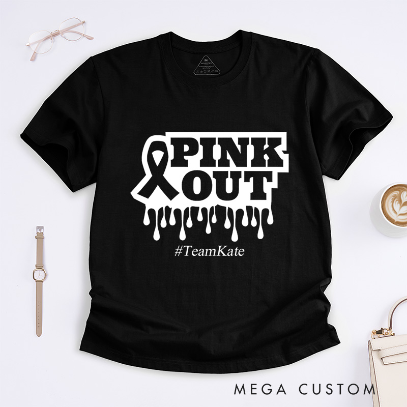 Personalized Pink Out Ribbon Breast Cancer Awareness Empowerment Advocacy T-Shirt  