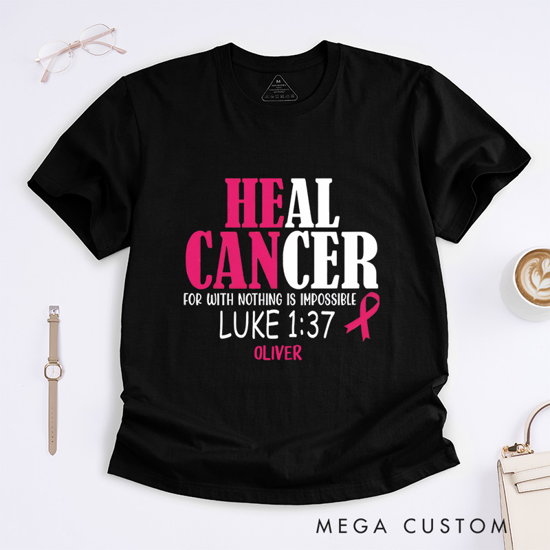 Personalized Breast Cancer Awareness T-Shirt Wife Mom Fighter Cancer Gift