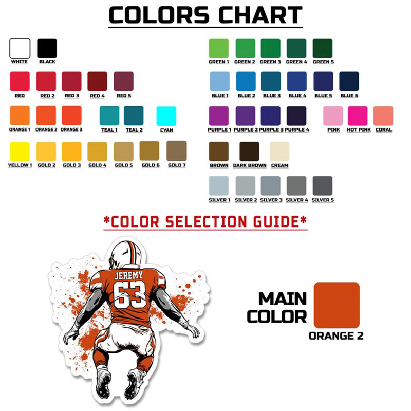 Personalized America Football Sticker with Custom Name and Number on the Back