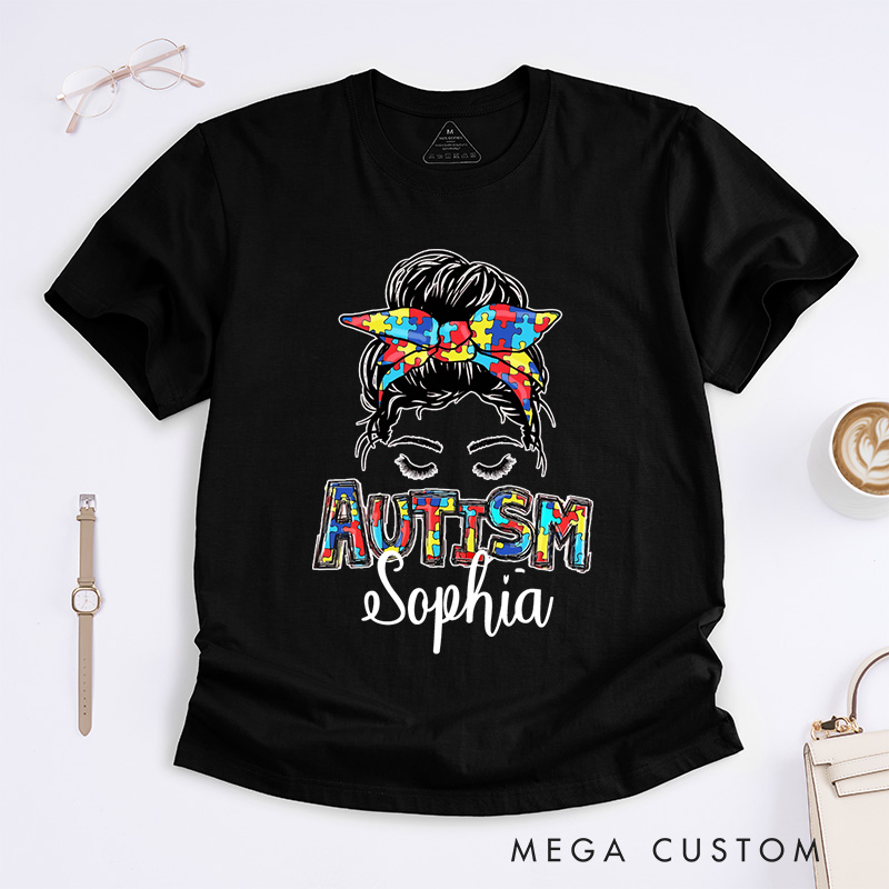 Personalized Autism Mom T-Shirt Autism Support Gift Uplifting Gift for Friend