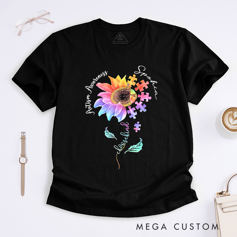 Personalized Be Kind Autism Flower T-shirt Autism Awareness Gift