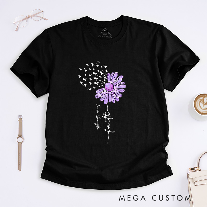 Personalized Alzheimer Fighter Flower T-Shirt  Alzheimers Gift Caring for patients with diseases