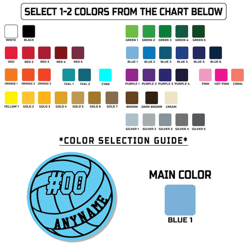 Personalized Volleyball Sticker Custom Sports Name and Player Number for Laptop