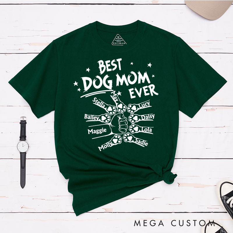 Personalized Pet Lover Best Dog Mom Ever Best Cat Mom Ever T-Shirt