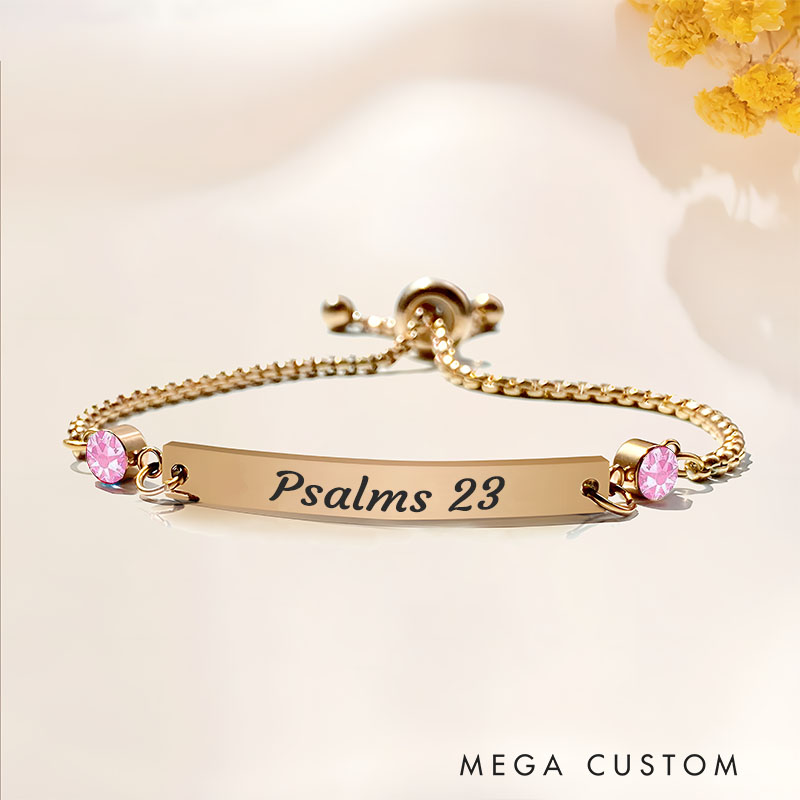 Personalized Bible Verse Bracelet with Birthstone Religious Christian Bracelet Jewelry for Women Birthday Gift Christian Baptism Gift for Her