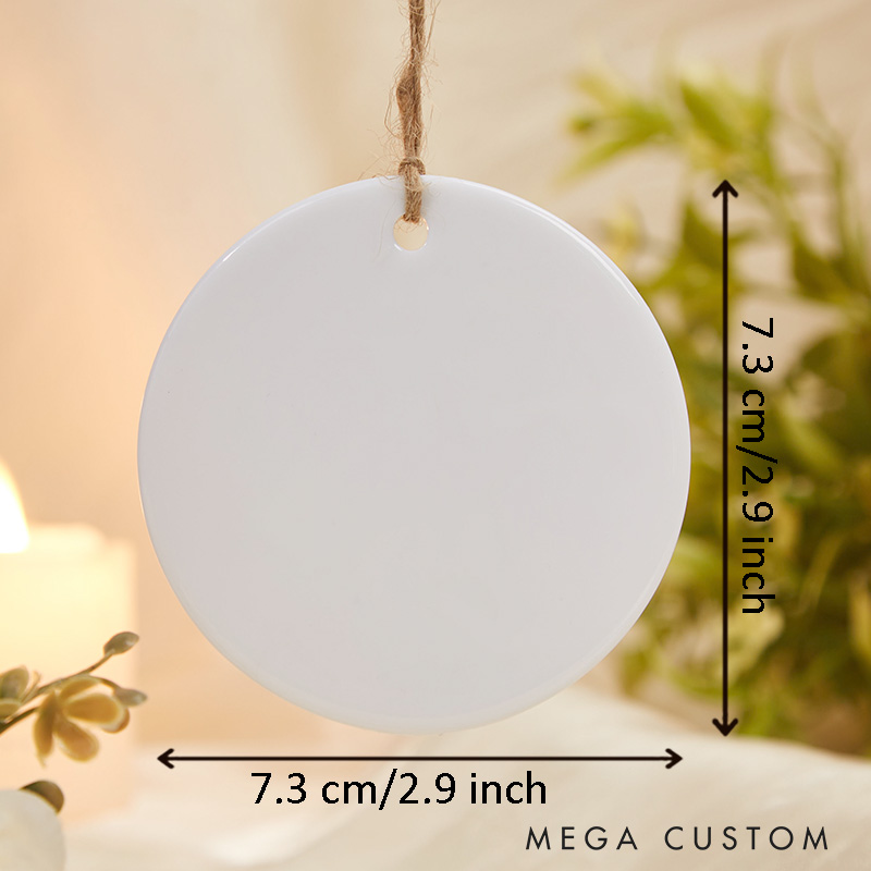 Personalised Greenery Wreath Wedding Ceramic Round Shape Ornament