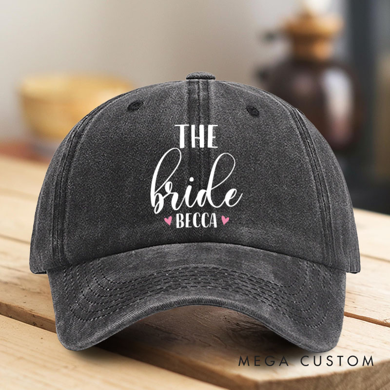 Personalized The Bride Washed Cotton Baseball Cap Bridesmaid The Party Hat Bachelorette Party Gift