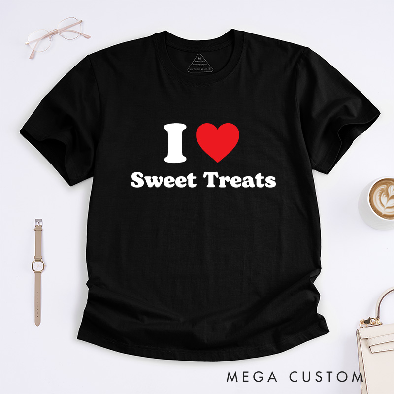 Personalized I Love Custom Bold Design with Vibrant Red Heart for a Fun and Unique Statement T-Shirt