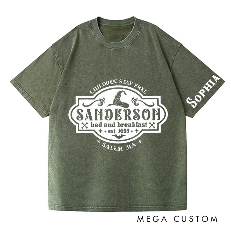 Personalized Vintage Bed and Breakfast Washed T-Shirts Horror Movie Tshirt Witch Horror Movie Shirt