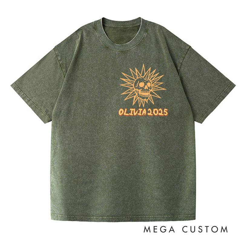 Personalized Retro Spooky Island Horror Movie Washed T-Shirts Horror Spooky Movies Tshirt Film Fan Shirt Halloween