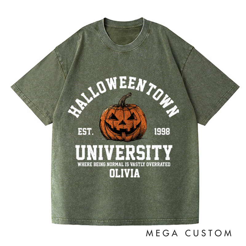 Personalized Retro Halloweentown Est 1998 Horror Movie Washed T-Shirts Horror Spooky Movies Tshirt Film Fan Shirt Halloween