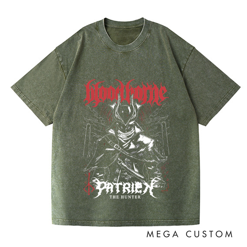 Personalized the Good Hunter Gothic Game Washed T-Shirts Video Game Tshirt Nightmare Hunter Shirt Halloween