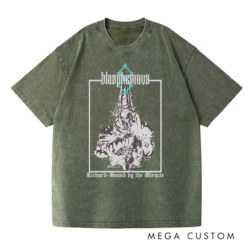 Personalized Blasphemous Gothic Game Washed T-Shirts Video Game Tshirt Nightmare Hunter Shirt Halloween