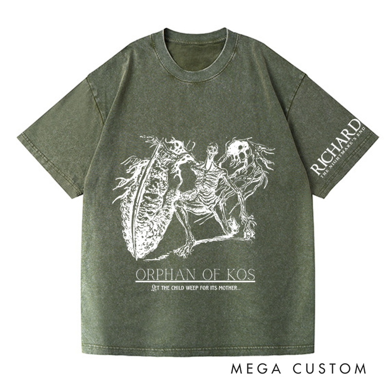 Personalized Orphan of Kos Gothic Game Washed T-Shirts Video Game Tshirt Nightmare Hunter Shirt Halloween