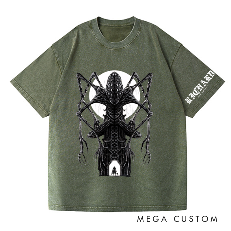 Personalized Yharnam the Hunter Gothic Game Washed T-Shirts Video Game Tshirt Nightmare Hunter Shirt Halloween