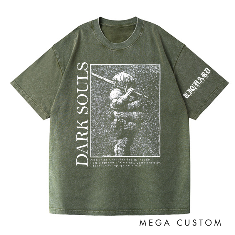 Personalized Siegmeyer Gothic Game Washed T-Shirts Video Game Tshirt Undead Shirt Halloween