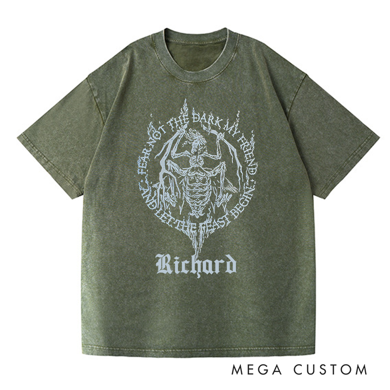Personalized Let the Feast Begin Gothic Game Washed T-Shirts Video Game Tshirt Undead Shirt 