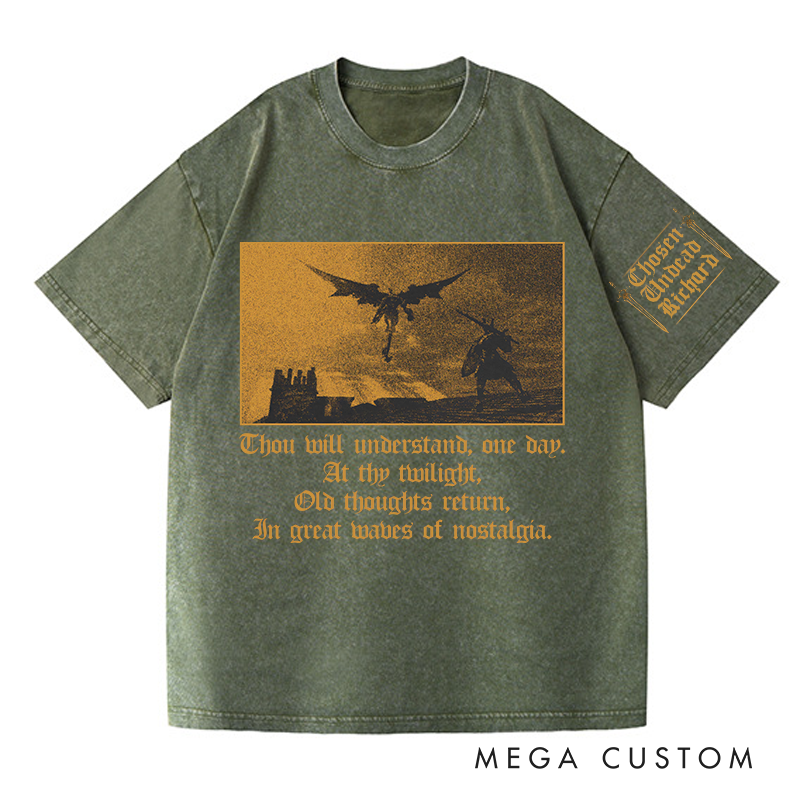 Personalized Old Thoughts Return Gothic Game Washed T-Shirts Video Game Tshirt Undead Shirt