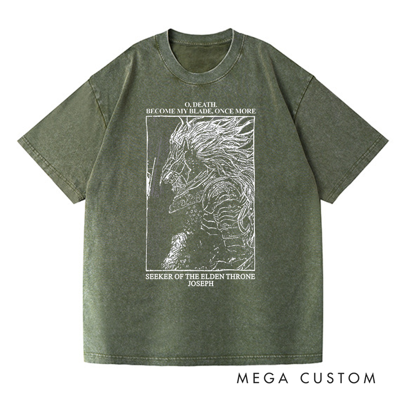 Personalized Death Blade Gothic Game Washed T-Shirts Video Game Tshirt Soulslike Shirt