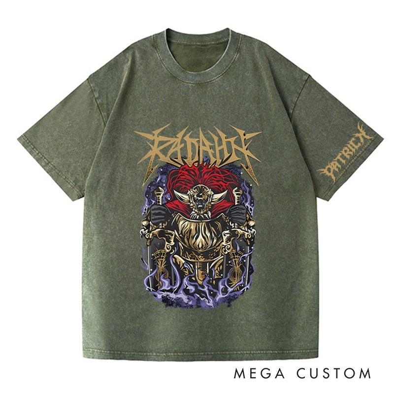 Personalized Metal Radahn Gothic Game Washed T-Shirts Video Game Tshirt Soulslike Shirt