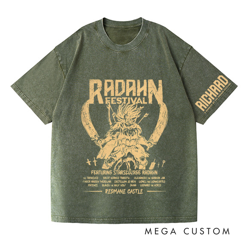 Personalized Radahn Festival Gothic Game Washed T-Shirts Video Game Tshirt Soulslike Shirt Music Lover