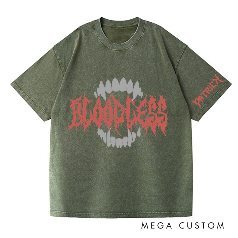 Personalized Bloodless Game Washed T-Shirts Vampire Video Game Tshirt Fantasy Game Shirt