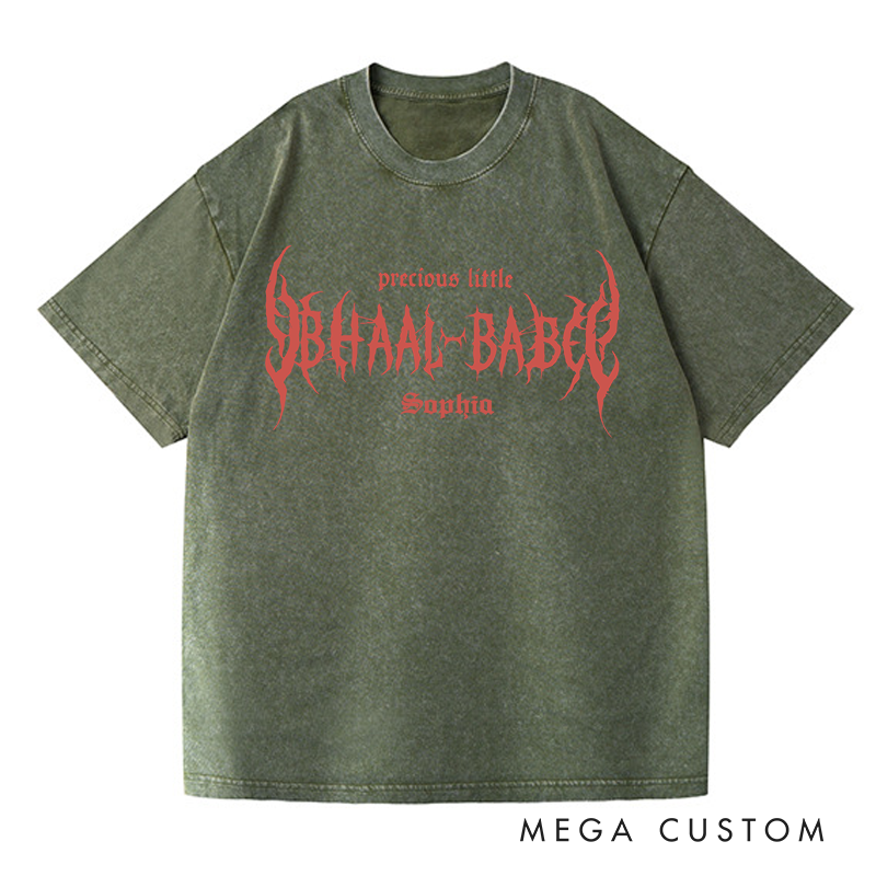 Personalized Bhaal Babe Game Washed T-Shirts Vampire Video Game Tshirt Fantasy Game Shirt