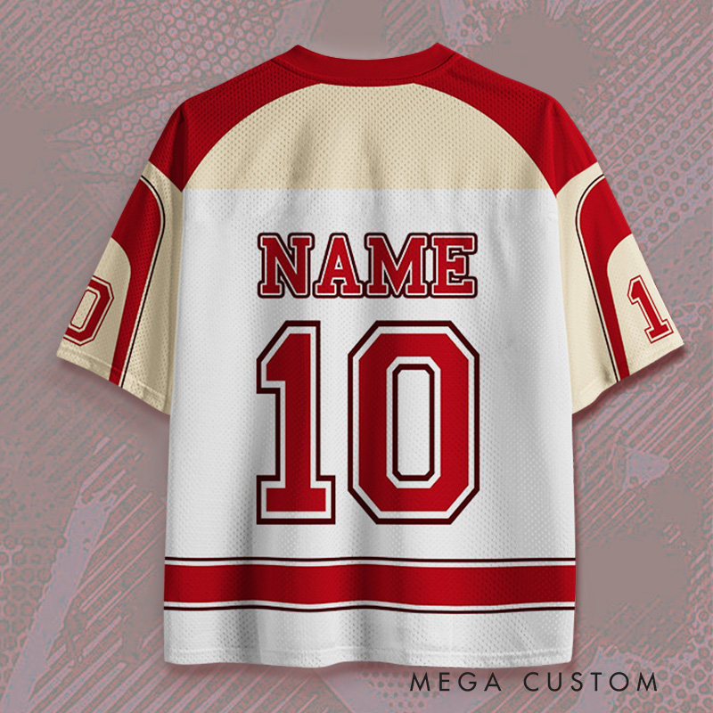Personalized Custom Team Jersey Featuring Red Accents and Custom Name  