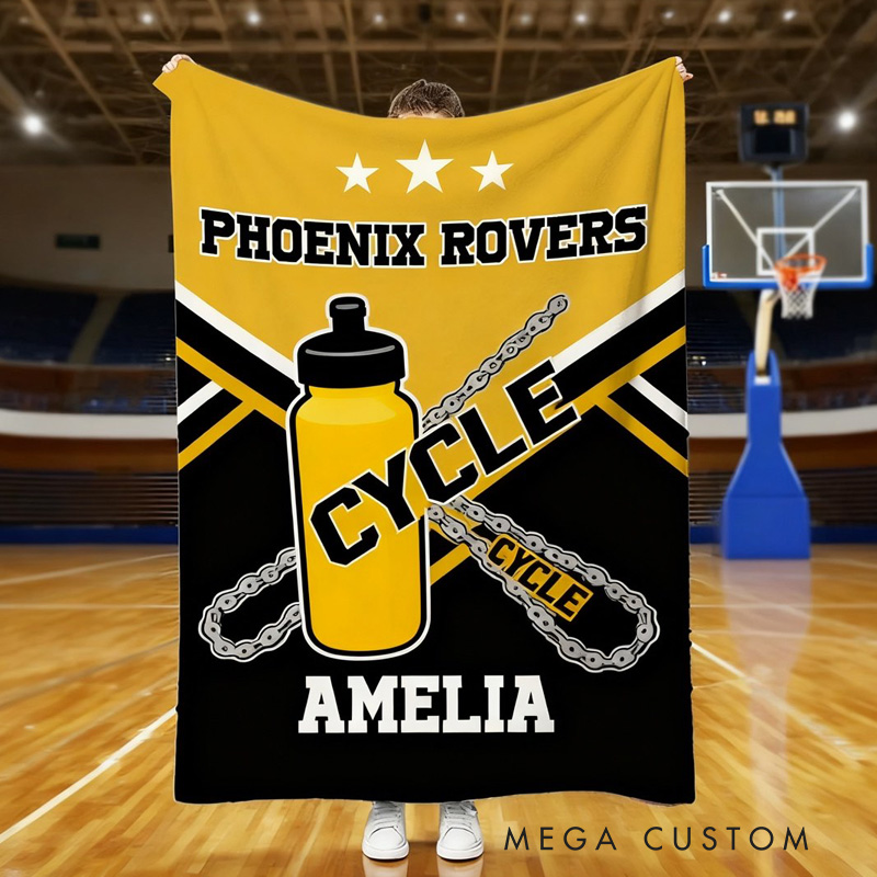 Personalized DirtBike Blankets Trumpet Soft Throw Blanket with Name and Team Name Home Decor