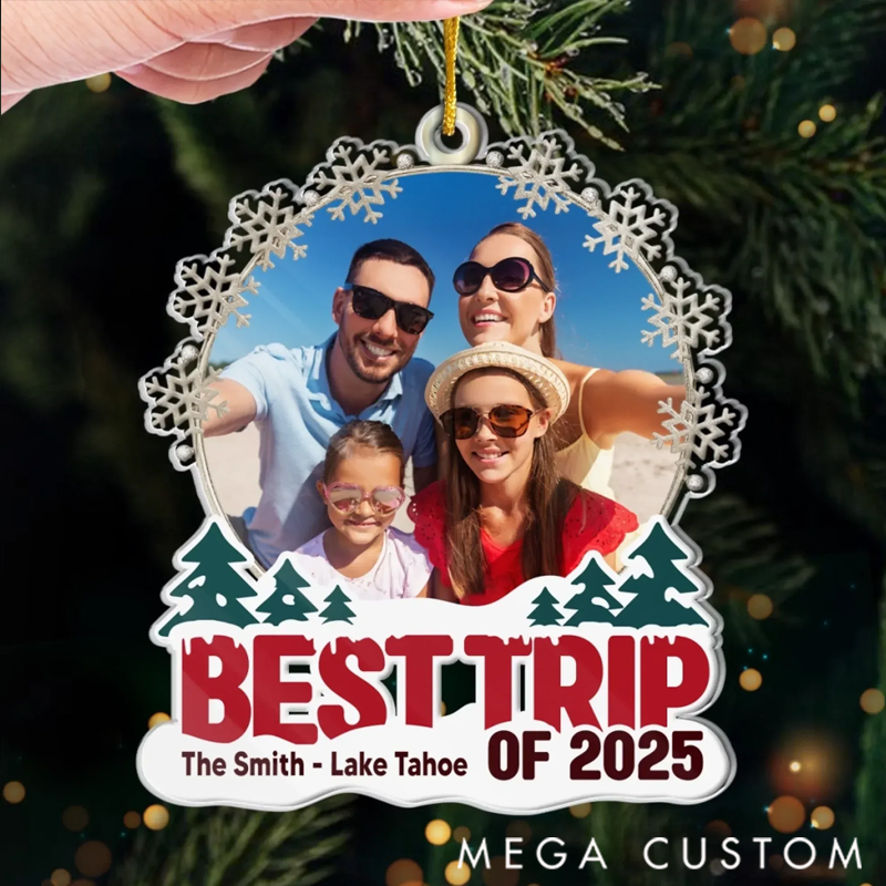 Personalized Christmas Ornament Custom Photo Acrylic Ornament Personalized Christmas Birthday Gifts for Family