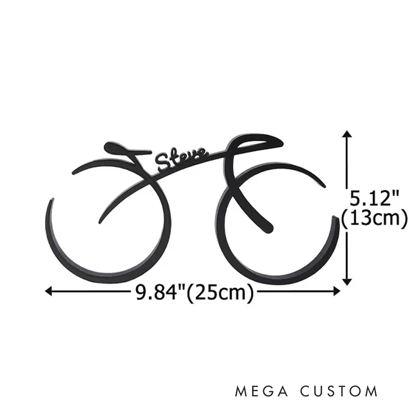 Personalized Minimalist Line Bicycle Ornament with Name Home Decor Birthday Fathers Day Christmas Gift for Men Cycling Enthusiasts