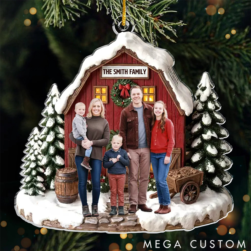 Personalized Christmas Ornament Gifts for Mom Dad Custom Photo Acrylic Ornament
