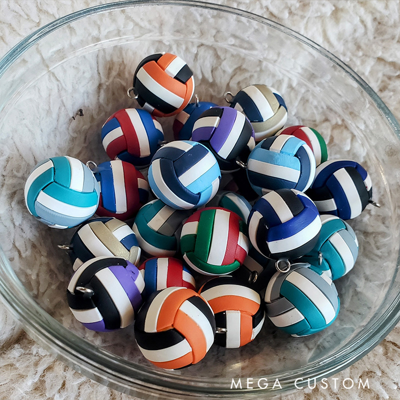 Personalized Volleyball Earrings with Custom Name or Number Design