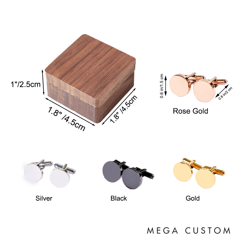 Personalized Groomsmen Cufflink Box Set Wooden Cufflink Box with Cufflinks Rustic Antler Design Cufflinks Wedding Party Gift for Groom Best Man