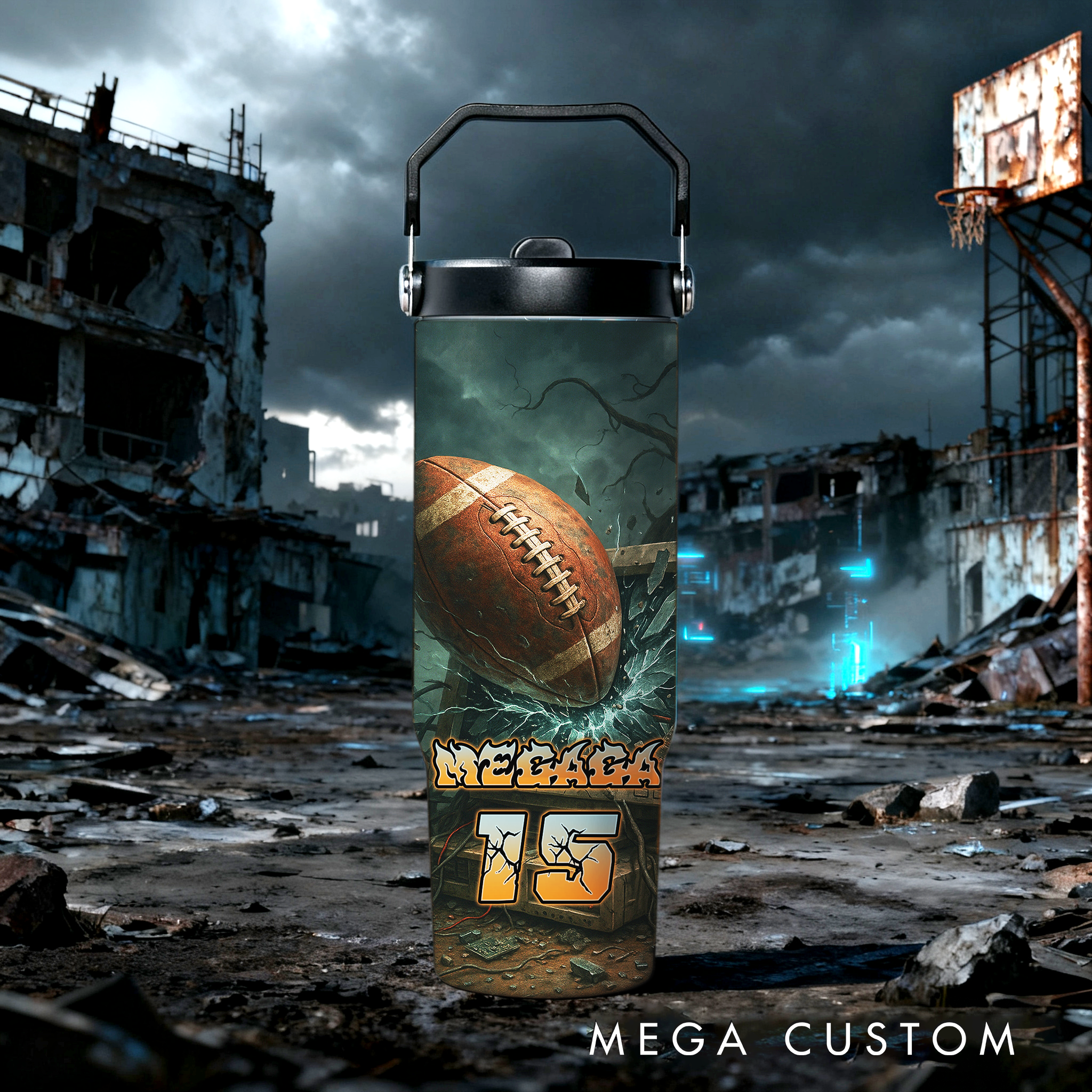 Personalized 30oz Sports Travel Mug, Customizable with Sport Type, Name, and Number, Making It The Perfect Gift for Athletes and Fans.