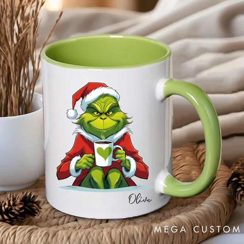 Personalized Mug Funny Grinch Figure Gift Idea for Christmas for Family