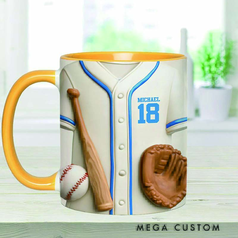 Personalized Baseball Mug, Baseball Is More Than Just A Game, Customizable with Name and Number, A Fun Gift for Baseball Lovers