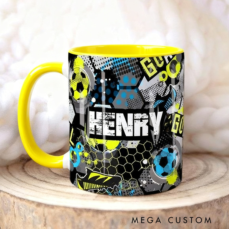 Personalized Soccer Boy Mug, Name Can Be Customized, A Gift for Soccer Fans