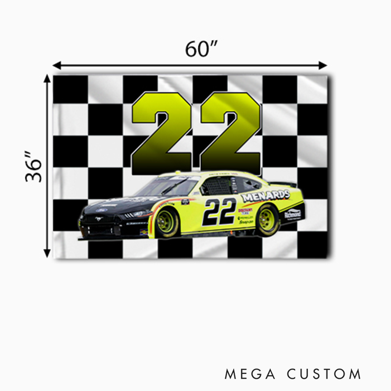 Personalized Check Flag Tapestry Custom Racing Car Photo Wall Hanging Gift for Racers and Racing Lovers