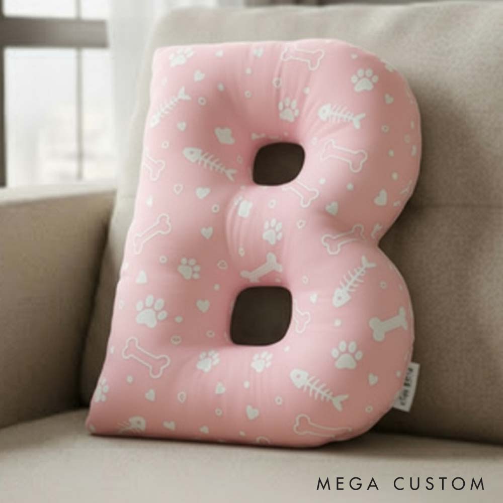 Personalized Pet Lover Letter Pillow with Custom Name Pillow