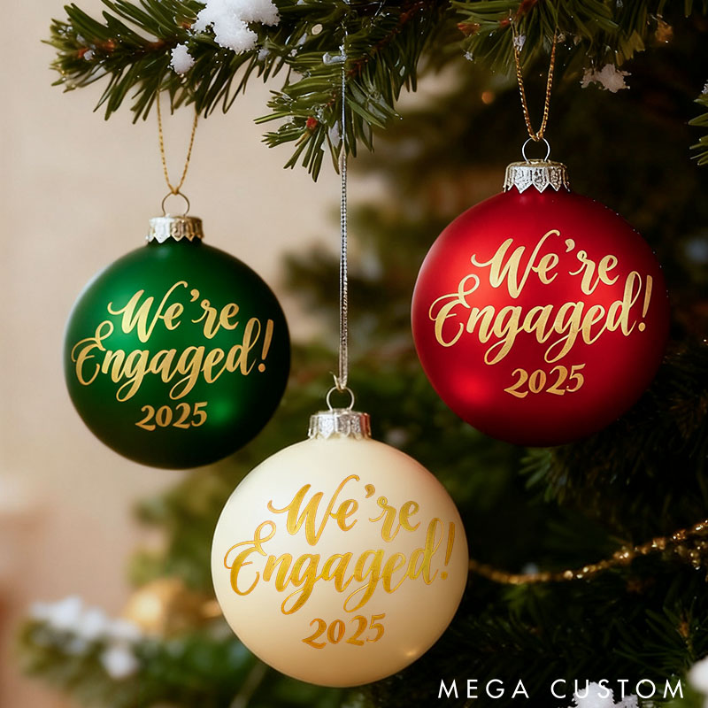 Personalized Our First Christmas as Mr and Mrs Engaged Christmas Ball Ornament Newlyweds Couple Married Xmas Ornament Christmas Gift for Him Her