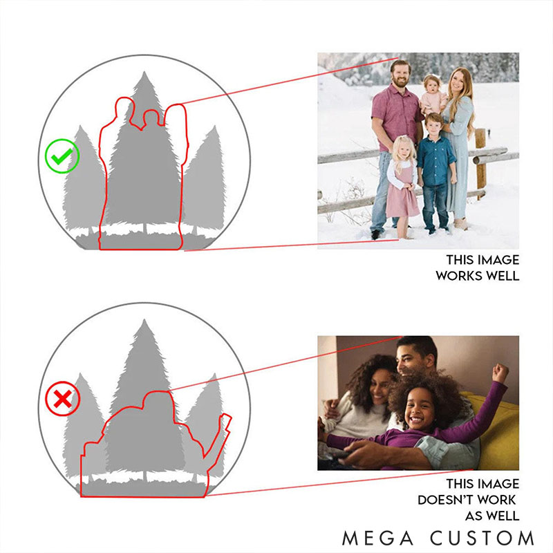 Personalized Couple 3D Photo Acrylic Ball Christmas Ornament Custom Snow Globe Xmas Ball Ornament from Your Own Picture Our First Christmas Gift